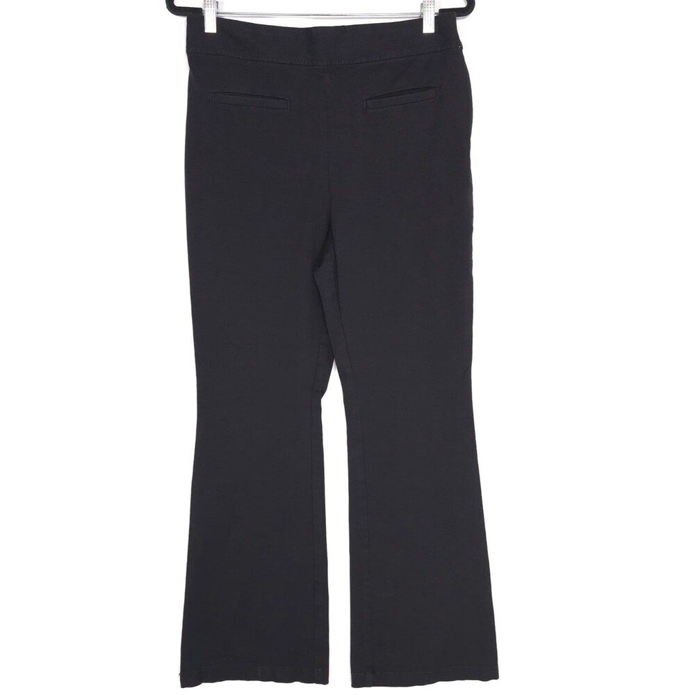 Anthropologie Maeve Slim Flare‎ Pants Stretch Black Size 12 Bootcut Cotton Blend